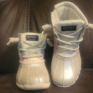 Sperry Pink and Cream Boots Stylish Durable Design